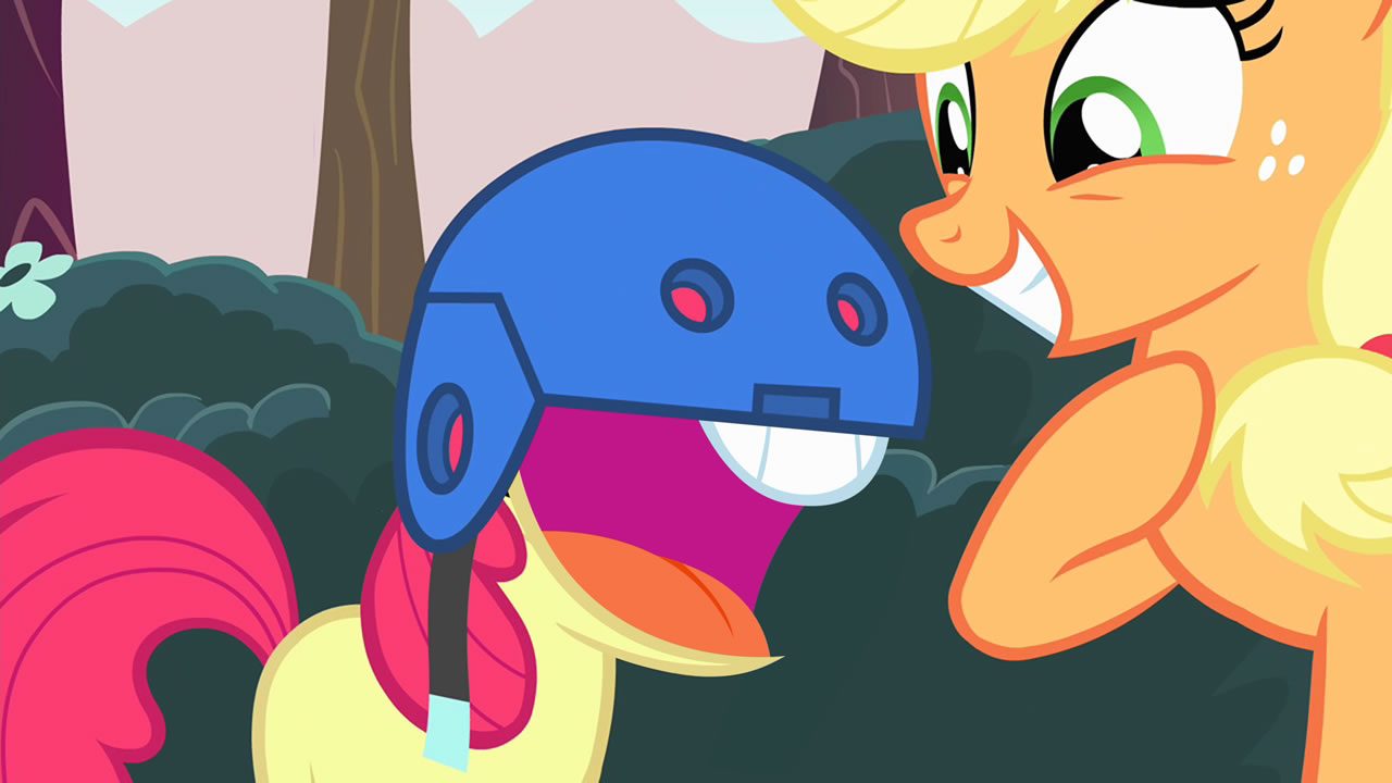 612310__safe_applejack_apple+bloom_edit_wat_tongue_helmet_somepony+to+watch+over+me_spoiler-colon-s04e17_what+has+science+done.jpg