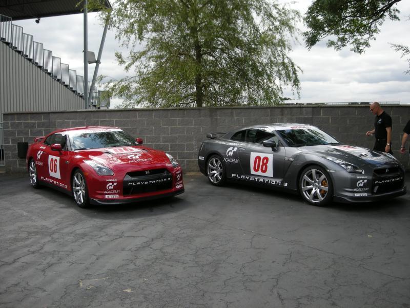 two Nissan GT-R's in GT Academy livery