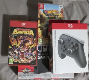 Nintendo Switch 2 + Mario Kart World + Donkey Kong Bananza + Hot Wheels Monster Truck Stunt M...webp