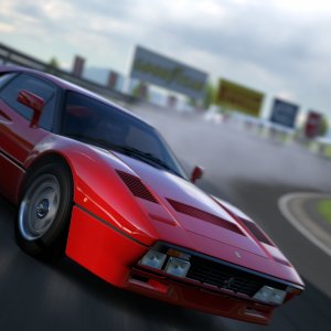 Ferrari GTO makes an arcade drift on High Speed Ring.