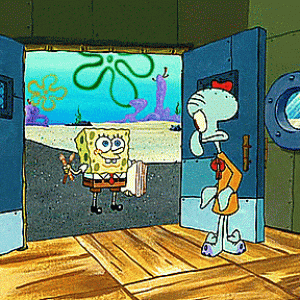 (GIF) Finding out SpongeBob has an interest in learning art