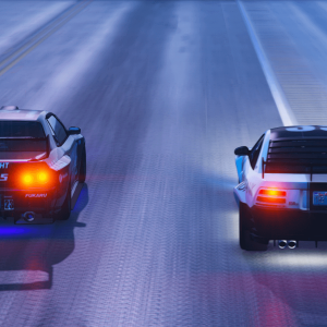 (HD) Recent highway sightings of Tuner VS Muscle of the 20th century (an SPD sneak on the Vapid Dominator ASP) 2