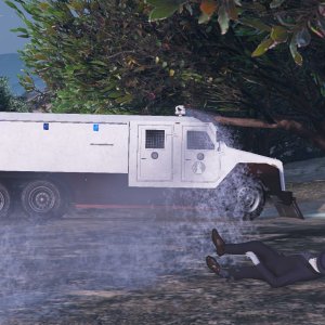 The GTPD Riot Van controlling the chaos (that is my poor friend who got washed up so much he died) 2