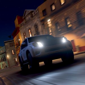 Plowing the city lights in an Arctic blazer