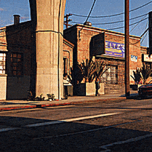 (GIF) A quick trip home has this cab stop for some fuel.. fuel for some EXPLOSIONS!