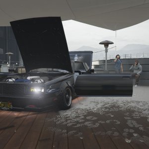 Having a hot tub moment in the rain on top of the recording studios, featuring my Faction Custom 3