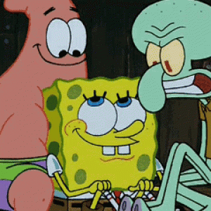 (GIF) Welcoming Squidward in a club he wouldn't fit in, with animated misery (GIF)