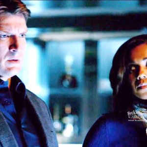 Castle 8x15 - Castle and Hayley Talk About Beckett and LockSat