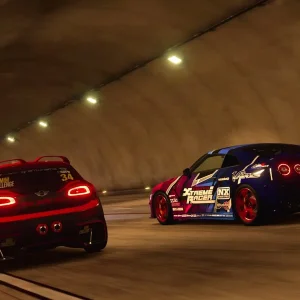 An end model GT-R puts out the best of its VR38DETT against a fictional form of rage in a MINI VGT