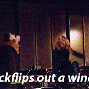 Bobbi Morse BACKFLIPS OUT A WINDOW