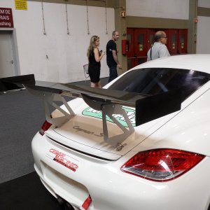 Porsche Cayman racecar: Nice wing, round 2.