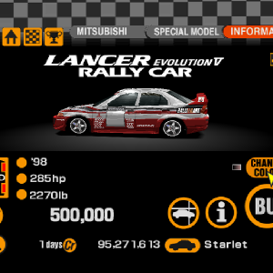 Mitsubishi Lancer Evoluton V Rally Car