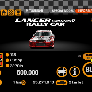 Mitsubishi Lancer Evoluton V Rally Car