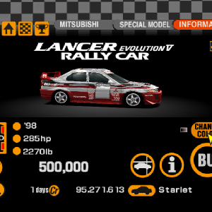 Mitsubishi Lancer Evoluton V Rally Car