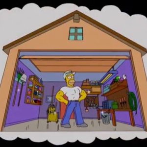 Homer Cleaning The Garage