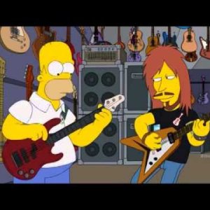 Homer Simpson play bass