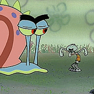 (GIF) Squag tries to challenge prehistoric Gary