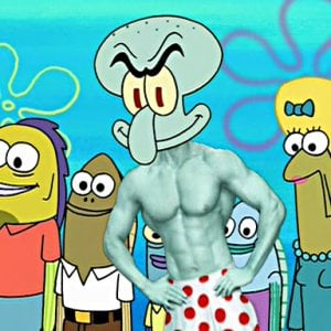 Squilliam in his knickers