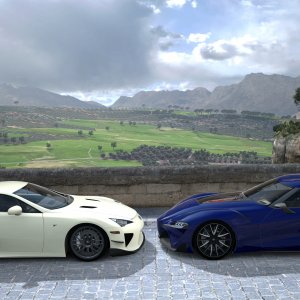 FT-1 and LFA Nürburgring. Toyota and Lexus sports cars stare face to face on Ronda.