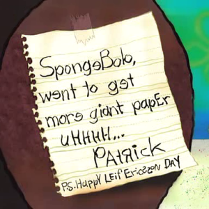 Patrick uses giant paper