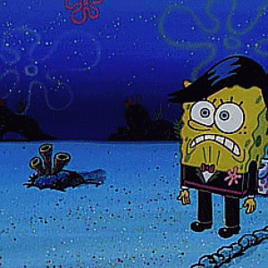 (GIF) Spongebob ninja'd his way out with a dummy for the last scene