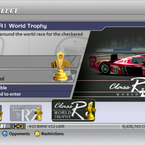 Professional Series - Class R1 World Trophy