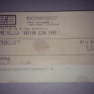 Metallica Ticket (20 years old)