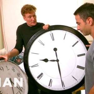 Conan Catches Jordan Schlansky Coming In Late