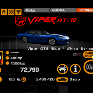 Dodge Viper RT/10 Blue with White Stripes