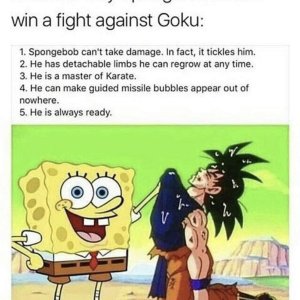 Spongebob being the most powerful anime character there is