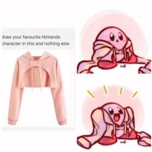 The NSFW bare bones hoodie, but on Kirby