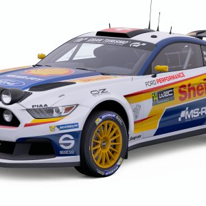 GT Sport LEC #41 - Ford Shell M-Sport Mustang WRC - Front 3/4 View