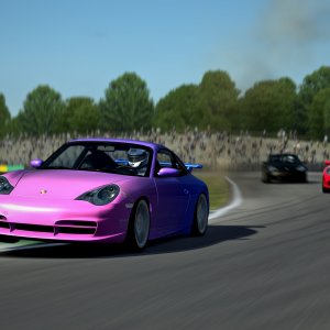 Porsche 996 gt3 '04 race @ Croft Circuit