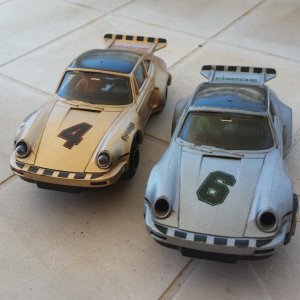 My First Slotcars From When I Was 4 - A Silver & Gold Porcshe