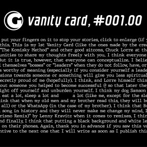 G-VANITY CARD #001.00