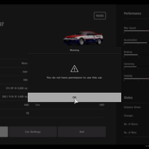 GT Sport Car Error