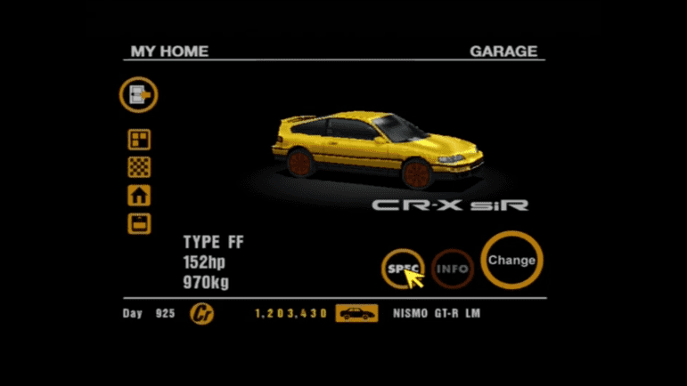 07 Honda CR-X Si-R EF8 Yellow