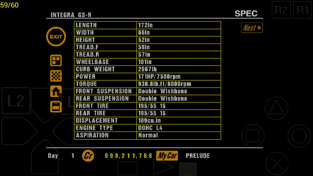 Acura Integra GS-R specs