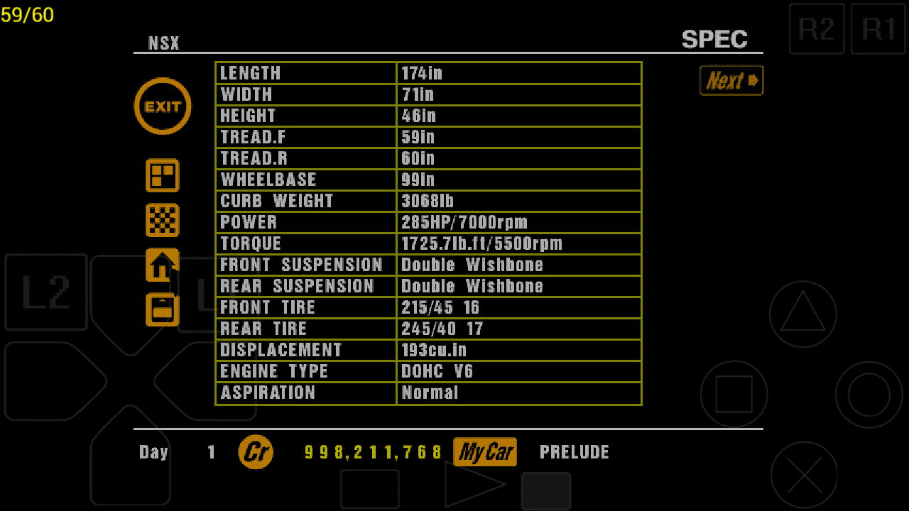 Acura NSX specs