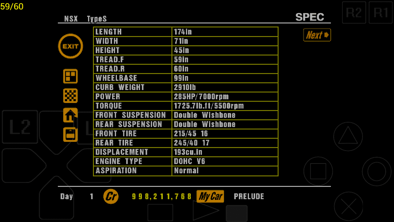 Acura NSX Type S specs