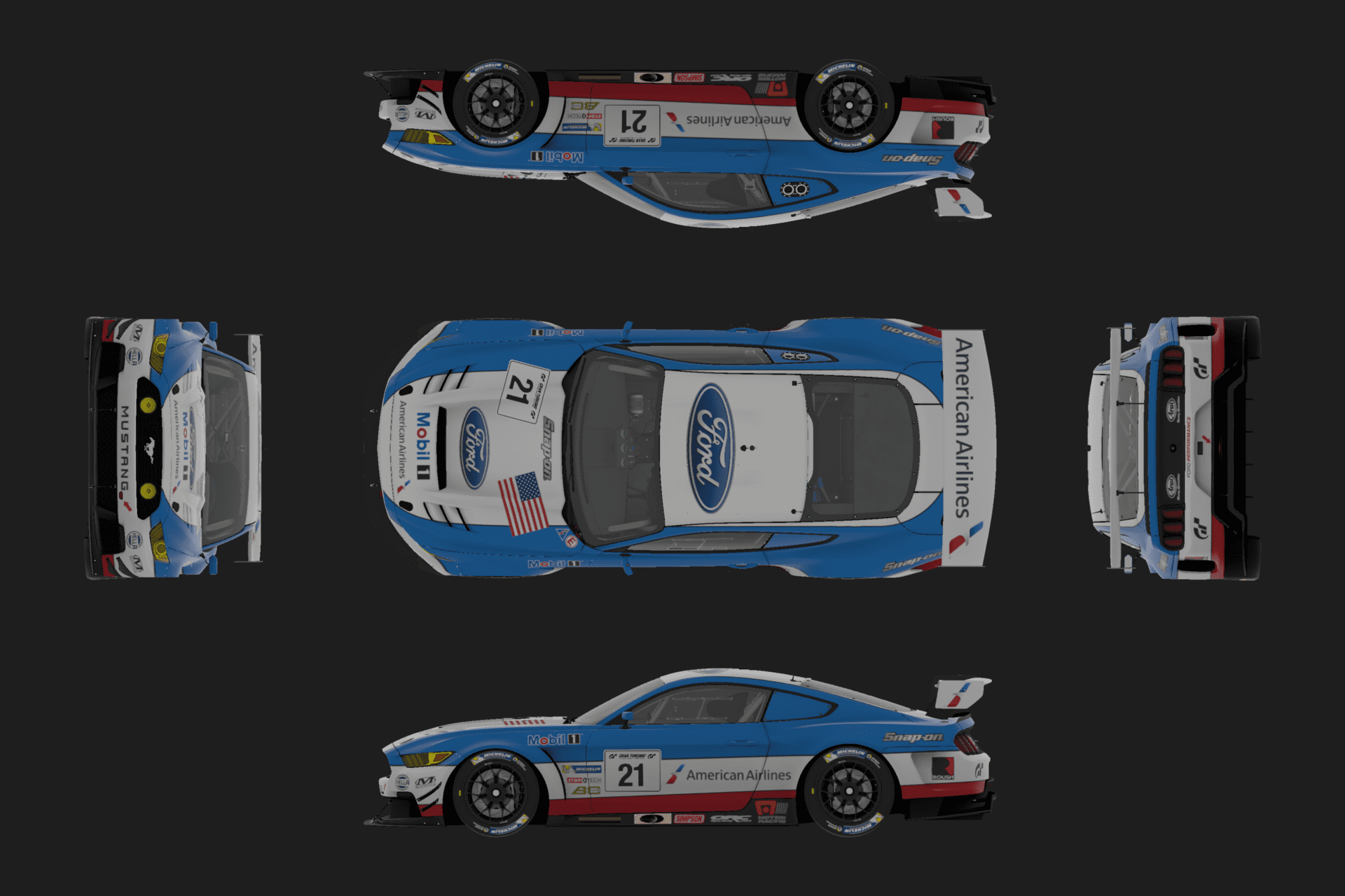 American Airlines Ford Mustang Gr.3 Plan View