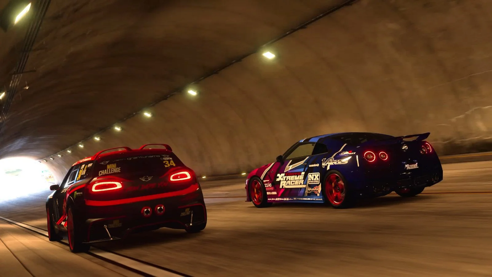 An end model GT-R puts out the best of its VR38DETT against a fictional form of rage in a MINI VGT