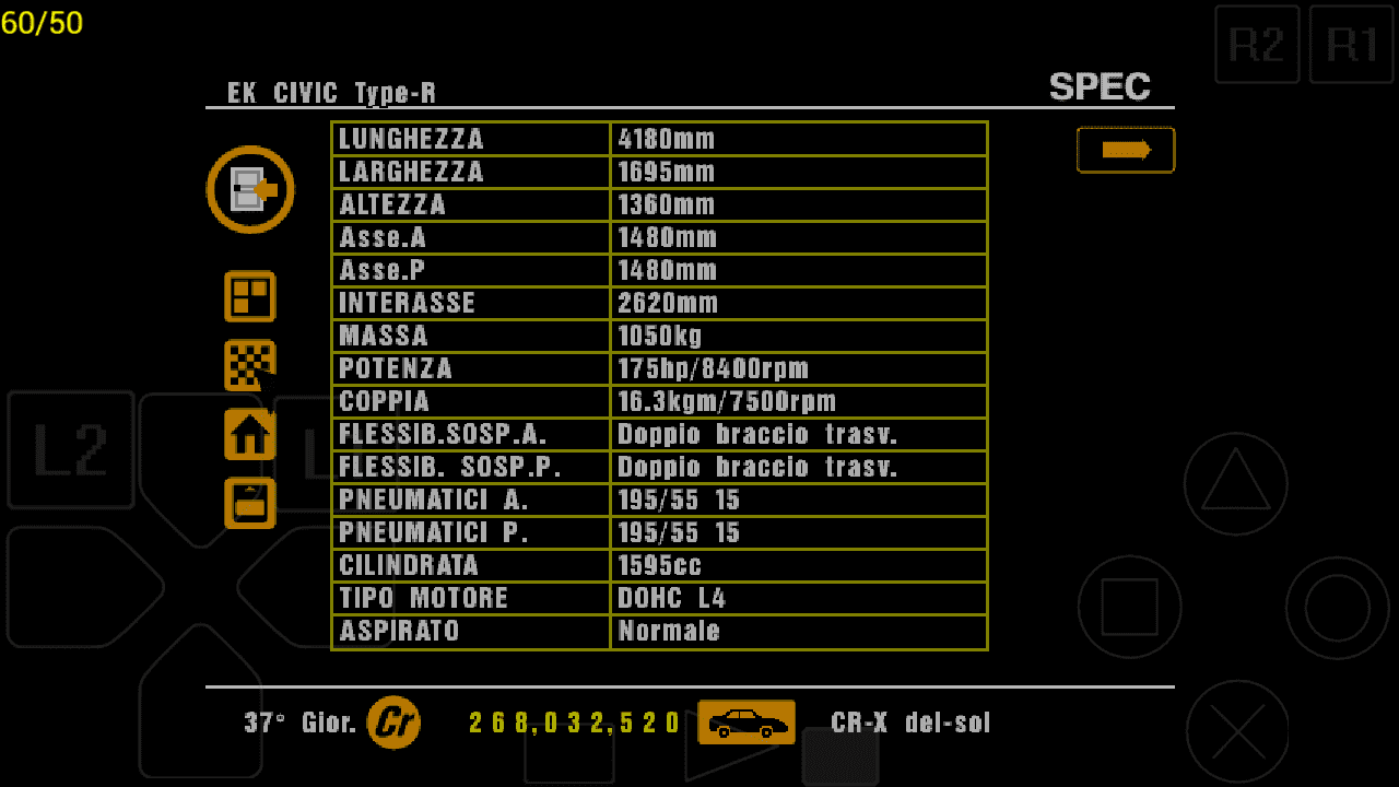 Bonus Honda Civic Type R (EK) specs