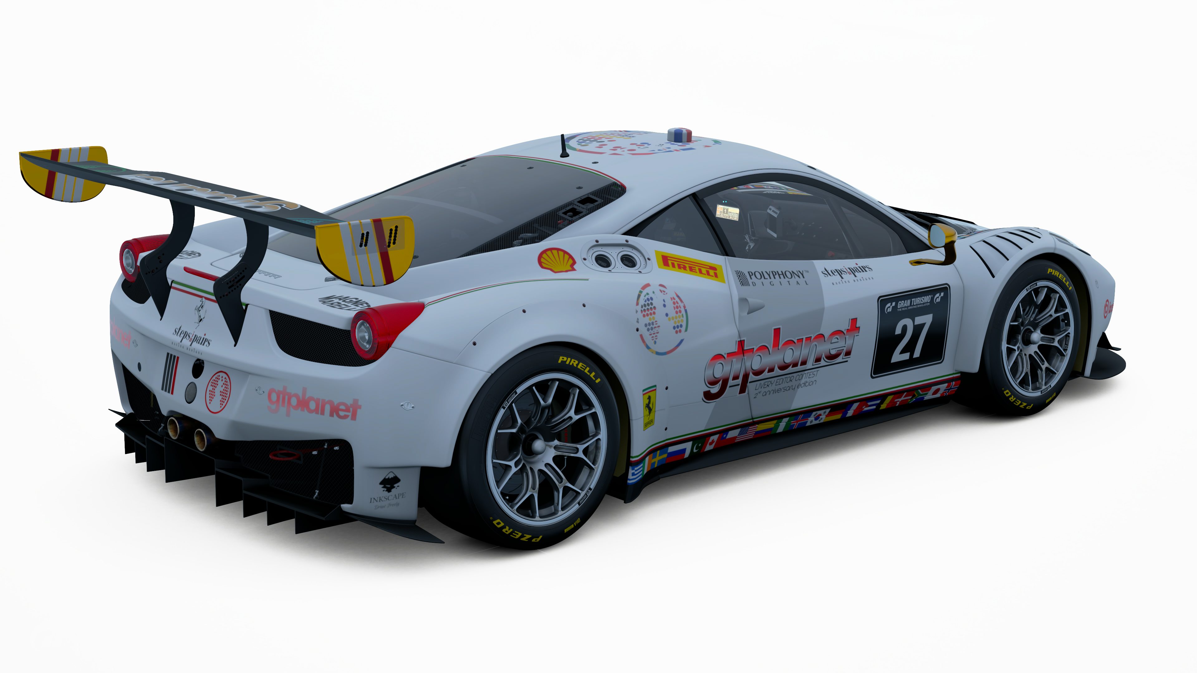 Ferrari GT3 GTPlanet White (rear)