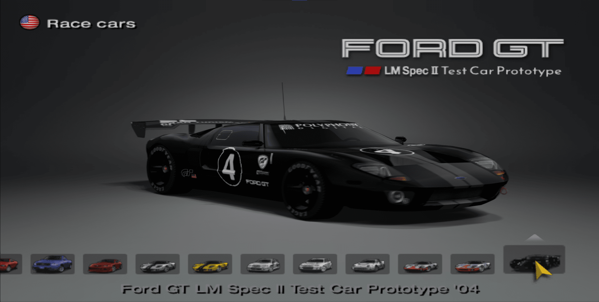 Ford GT LM Spec II Test Car Prototype '04 Menu.png