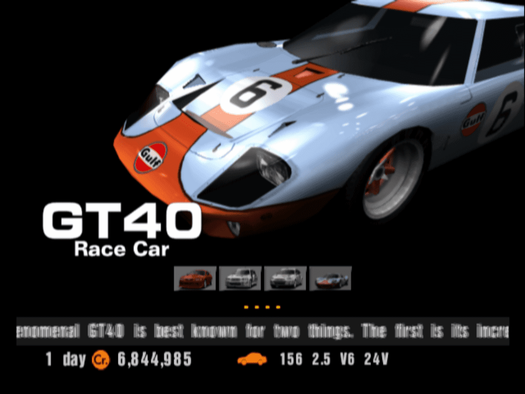 Gran Turismo 2 - Ford GT40 Race Car '69 