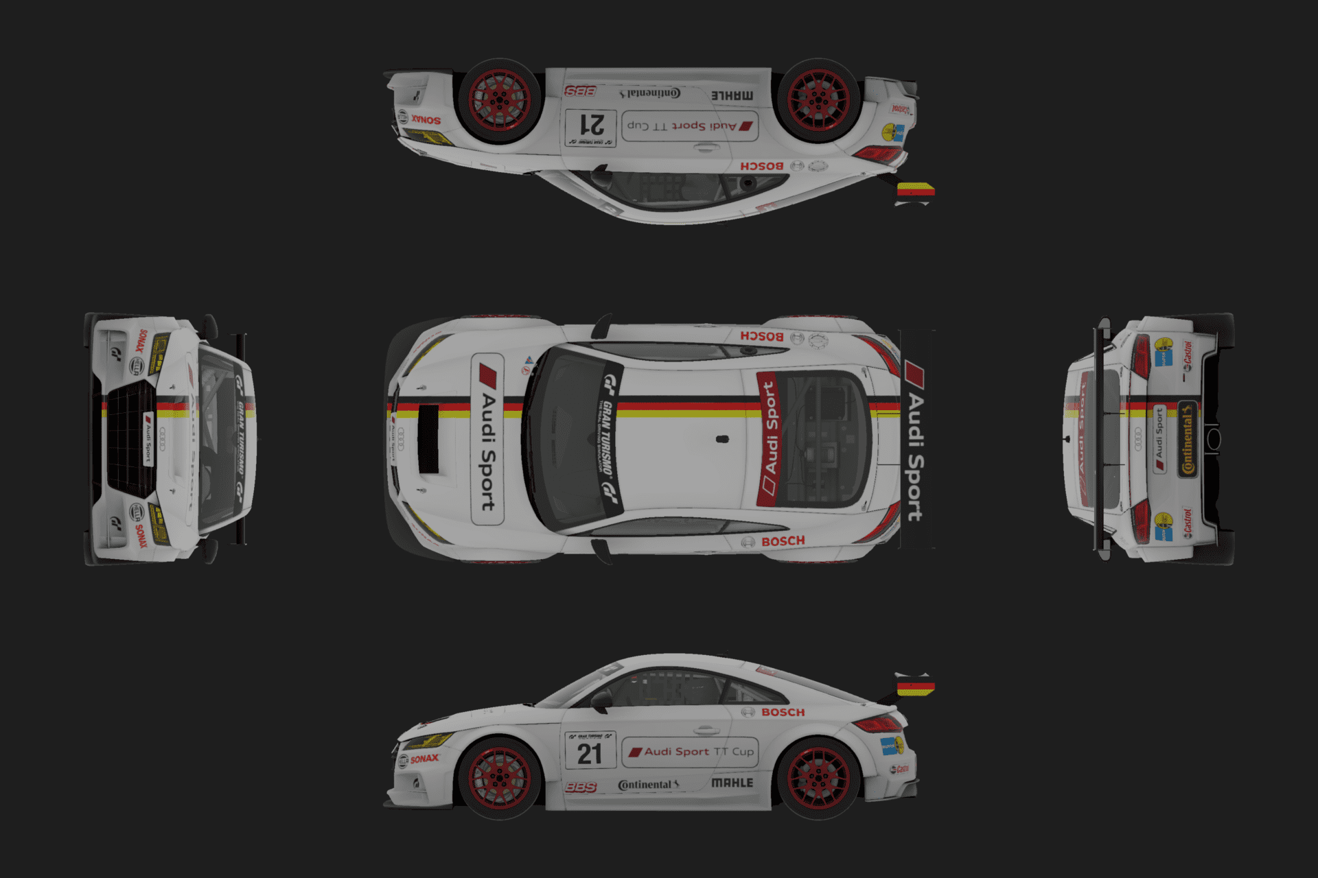 German Flag Audi TT Plan View