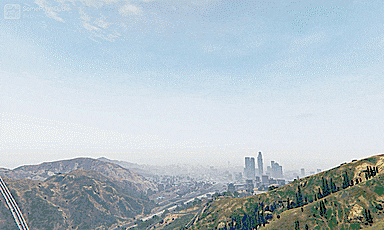 (GIF) A large cargo escort flying over Senora Road
