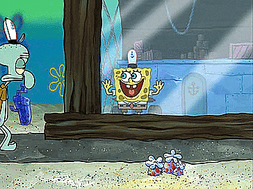 (GIF) Did you see me, Squidward?