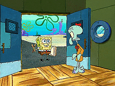 (GIF) Finding out SpongeBob has an interest in learning art